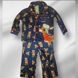 2-Piece Child Rudolph The Red-Nosed Reindeer PJ Set Long Sleeves, Unisex Size 3T